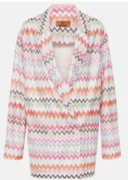 BNWT Women’s MISSONI Zig Zag Cotton Blend Double Breasted Jacket Blazer 46 £1029