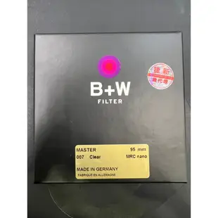 【中野數位】德國 B+W  master 007 UV 95mm MRC Nano 超薄奈米鍍膜 保護鏡