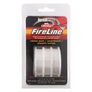 Beading Thread FireLine Clear FLCRM3PK mini spool pk: 4lb, 6lb, 8lb 15yd each