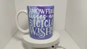 Coffee Quips Crafted Snowflake Kisses Icicle Wishes winter Ceramic Coffee mug