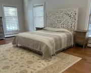 Hand loom King Size Cotton Bedspread From Oaxaca Mexico.