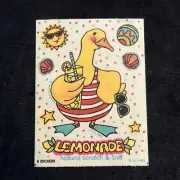 Vtg 80’s ILLUMINATIONS Scratch & Sniff Stickers - Lemonade Duck -
