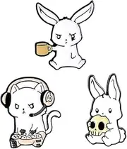 [GAROZATION] 3pcs Little White Rabbit Brooch Clothing Accessory Cartoon Badge Cartoon Corsage Boutonniere Pin Bunny Pin Aniaml Brooch Decor Animal Breast Lapel Pin Cartoon Brooch Alloy Material