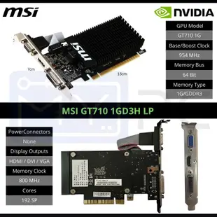 MSI Nvidia 微星 GT710 1GD3H LP GDDR3 顯卡 GPU