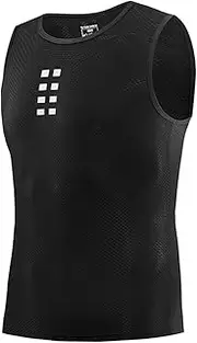 [HIKOAN] Men's Sleeveless Cycling Undershirt Quick Dry Bike Base Layer Vests Summer Running Vest Elastic Breathable Sport Clothing for Running Jogging Cycling Gym Fitness
