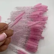 100 Pcs Disposable Mascara Wands, Crystal Eyebrow Spoolies Brush For Eyelash