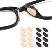 Lertenys 2 pcs nose pads for glasses, sticky non-slip nose pads reduce pressure on glasses and sunglasses (skin tone and black)