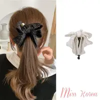 在飛比找momo購物網優惠-【MISS KOREA】珍珠髮夾 蝴蝶結髮夾/韓國設計浪漫格