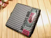 Smokezilla King Cigarette Case with Built In USB Rechargable Lighter Gray Weave