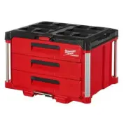 Milwaukee 48-22-8443 PACKOUT 3 Drawer Durable Tool Box w/ 50lbs Capacity