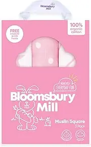 Bloomsbury Mill - Muslin Cloths for Baby - Soft 100% Organic Cotton Muslin Squares - Baby Muslins Pack of 3 - Large Burp Cloths - Newborn Essentials - Pink & White - 70x70cm