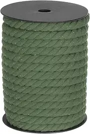 sourcing map Cotton Rope 3 Strand Twisted Braided Rope Cord, Light Green 23m/25 Yard 10mm Dia for Wall Hanging, Plant Hanger, Knitting, Macrame Knotting