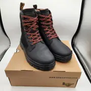 Doc Martens COMBS II Lined Combat Boots BLACK Coral Mens Sz 9 Womens Sz 10 Dr