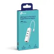 TP-Link UE330C USB 3.0 Type-C to Gigabit Ethernet Network Adapter with 3-Port USB 3.0 Type-A Hub