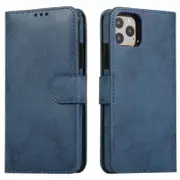 Flip Wallet Cover Leather Magnetic Card Slot Case - For Apple iPhone 14 Plus (Blue)