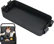 MLqkpwy Stroller Snack Tray Attachment, Stroller Tray Attachment with Cup Holders, Cup Holders & Mesh Pockets for Kids Playing and Eating