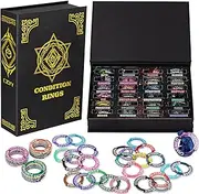 D&D Acrylic Condition Rings 64 PCS Status Effect Markers in 16 Conditions & Colors with 3x6 Storage Box Great DM Tool for Dungeons & Dragons, Pathfinder and RPG Miniatures