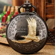 United States Eagle Pocket Watch Chain Quartz Movement Men Women Souvenir Gifts