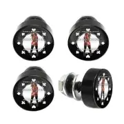 4 Black Billet Pin Up Girl License Plate Frame Bolt Motorcycle Tag Fastener