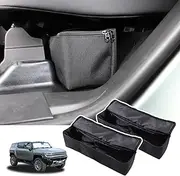SUV Under Seat Storage Box Tray Organizer Compatible with 2024+ Hummer EV Accessories Hidden Underseat Rear Storage Oxford Cloth Tool Box Organizer Storage Box with Handle (2Packs)