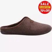 Cotswold Blackbird Mens Comfort Lounge Slip On Mule Slippers Brown