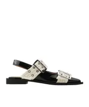 Black and Off-white Feminine Buckle Ballerinas 36,37,38,39,40 Black and off-white