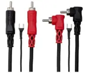 CRA-202DJ Dual RCA to Dual Right Angle RCA with Ground Wire Stereo Interconnect