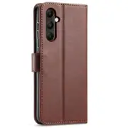 Galaxy S25 (2025) Flip Wallet Case - Brown 3 Card Slots - Cash Compartment - Magnetic Clip [MPPGEN0786]