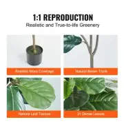 Realistic Fiddle Leaf Fig Tree, 1.27m, Secure PE, Anti-Tip, Indoor/Outdoor Decor