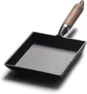 Tamagoyaki Japanese Omelette Pan Cast Iron Wooden Handle