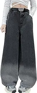 [Generic] Leggings for Kids Girls Spring Summer and Autumn Styles for Middle and Large Children Retro Gradient Color Wide Leg Straight Pants Trendy Cool Loose Casual Trousers Cookie Leggings for Girls
