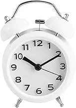 RORPOIR Metal Alarm Clock 4-inch with Large Bell Bright Backlight Non-Ticking Battery Operated for Home