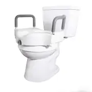 OZNALA Raised Toilet Seat Elevated Toilet Seat Riser Removable For Assisted Living With Arm Rests White