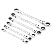 Draper Metric Flexible Head Double Ring Ratchet Spanner Set 6 Piece 27762
