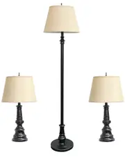 Lalia Home Restoration Bronze Three Pack Lamp Set