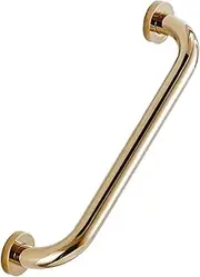 Solid Brass Concealed Mounting Bathroom Handrail Grab Rail, Antique Brass Finish (18 Inches)