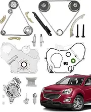 Timing Chain Kit 2.4 L, Compatible with 2011-2017 GMC Terrain, Chevy Equinox Malibu, Buick Regal, w/Water Pump, Oil Pump, Chain Guide Sprocket Tensioner, 2.4L Ecotec, Replace# 9-4201S, 9-4201SX, M349