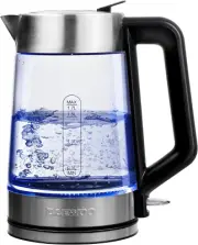 1.7L 3000W Easy-Fill Kettle with Illuminated Glass Body, 360° Swivel Base and...
