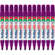 Artline 90 Permanent Marker Chisel Tip 2-5mm Purple Box 12