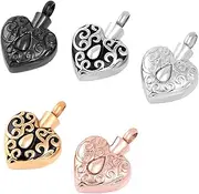 DOTUIARG 5pcs Water Drop in My Heart Stainless Steel Cremation Ashes Necklace Holder Keepsake Memorial Urn Pendant Jewelry for Women