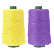 2 Pcs Polyester Macrame Cord, 3mm x 219 Yards Macrame Cords - (Purple/Yellow)
