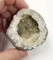 Sparkling Flashy Druzy Crystal Chalcedony Geode Display Specimen - 142g