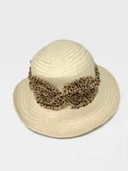 Women's 100% Paper Straw Floppy Sun Hat Beige
