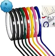 8 Pcs 3mm Width Whiteboard Tape Graphic Tape, Colored Self Adhesive Lines Pinstripe Tape Chart Line Tape, Dry Erase Board Art Tape, Chart Tape Grid Marking Tape Art Artist Tape,66m Per Roll