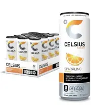 CELSIUS Essential Energy Drink 12 Fl Oz, Sparkling Orange (Pack of 12)