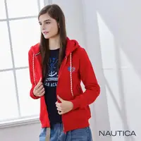 在飛比找momo購物網優惠-【NAUTICA】女裝 素色連帽休閒外套(紅色)