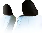 2x Cars Trucks & Cover Dvd tv Monitors Solid Black Polyester Universal Headrest Covers with Foam Backing- Set of 2