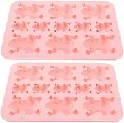 2pcs Frog Mold Gummy Molds Candy Molds Frog Shape Silicone Mold Frog Silicone Moulds Chocolate Making Mold Tools Chocolate Mold Baking Tool Cake Baking Supplies Pink