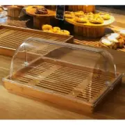 Bamboo Cake Stand with Lid Cake Fruit Display Server Tray for Cream Party
