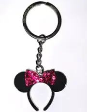 DISNEY PARKS MICKEY EARS KEYCHAIN - PINK